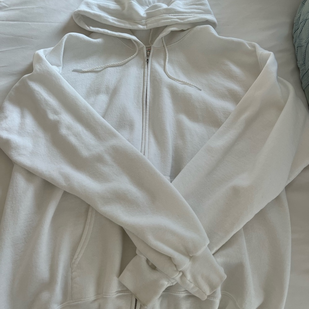 Hanes White Zip Up